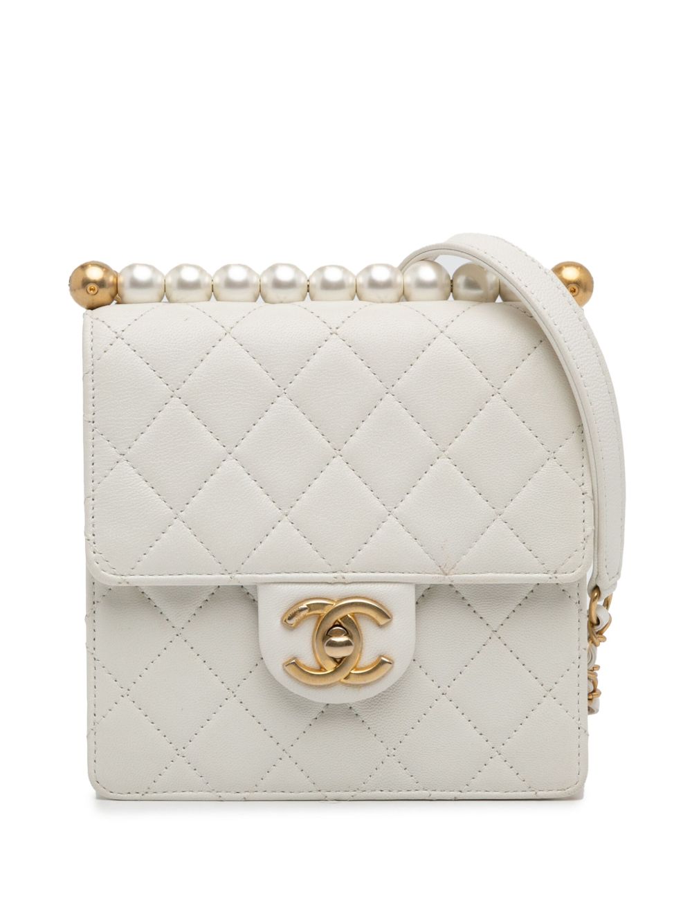 CHANEL Pre-Owned Small Chic Pearls Flap 斜挎包（2019年典藏款） - 白色