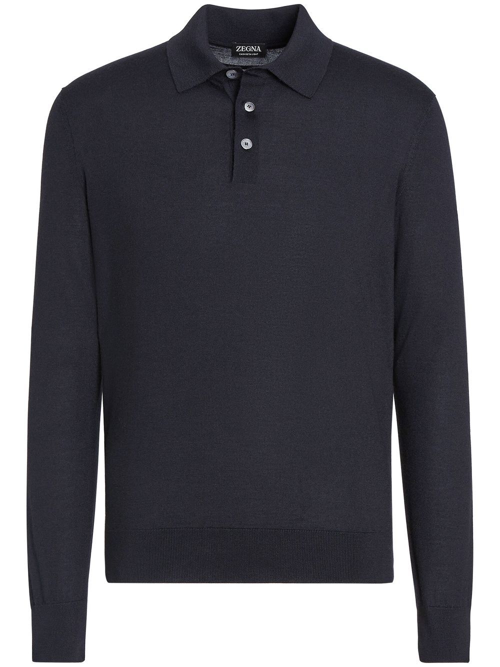 Zegna 羊绒真丝混纺polo衫 - 蓝色