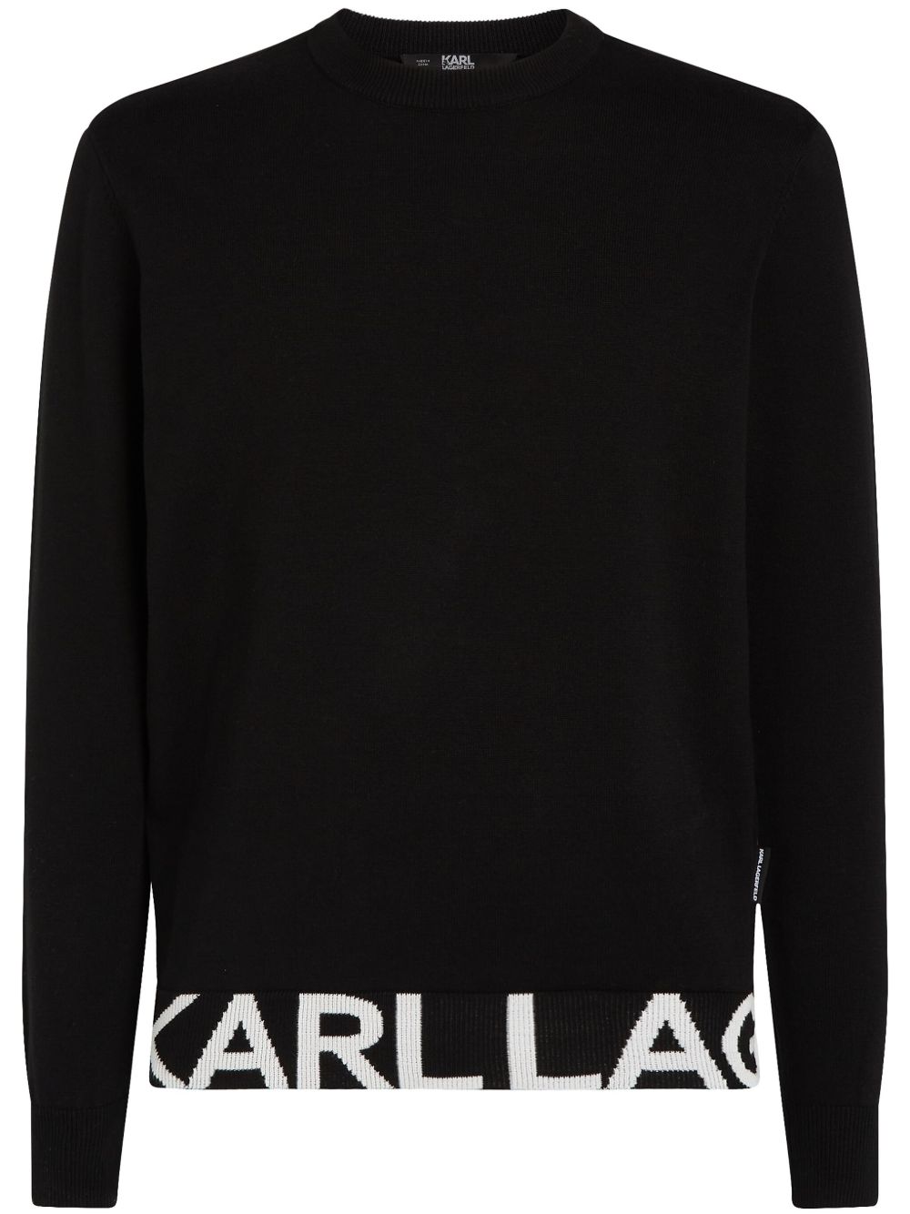 Karl Lagerfeld logo下摆毛衣 - 黑色