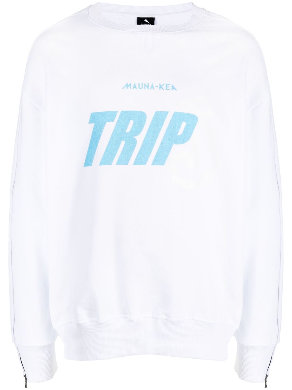 Mauna Kea x Triple J logo印花拉链袖卫衣 - 白色