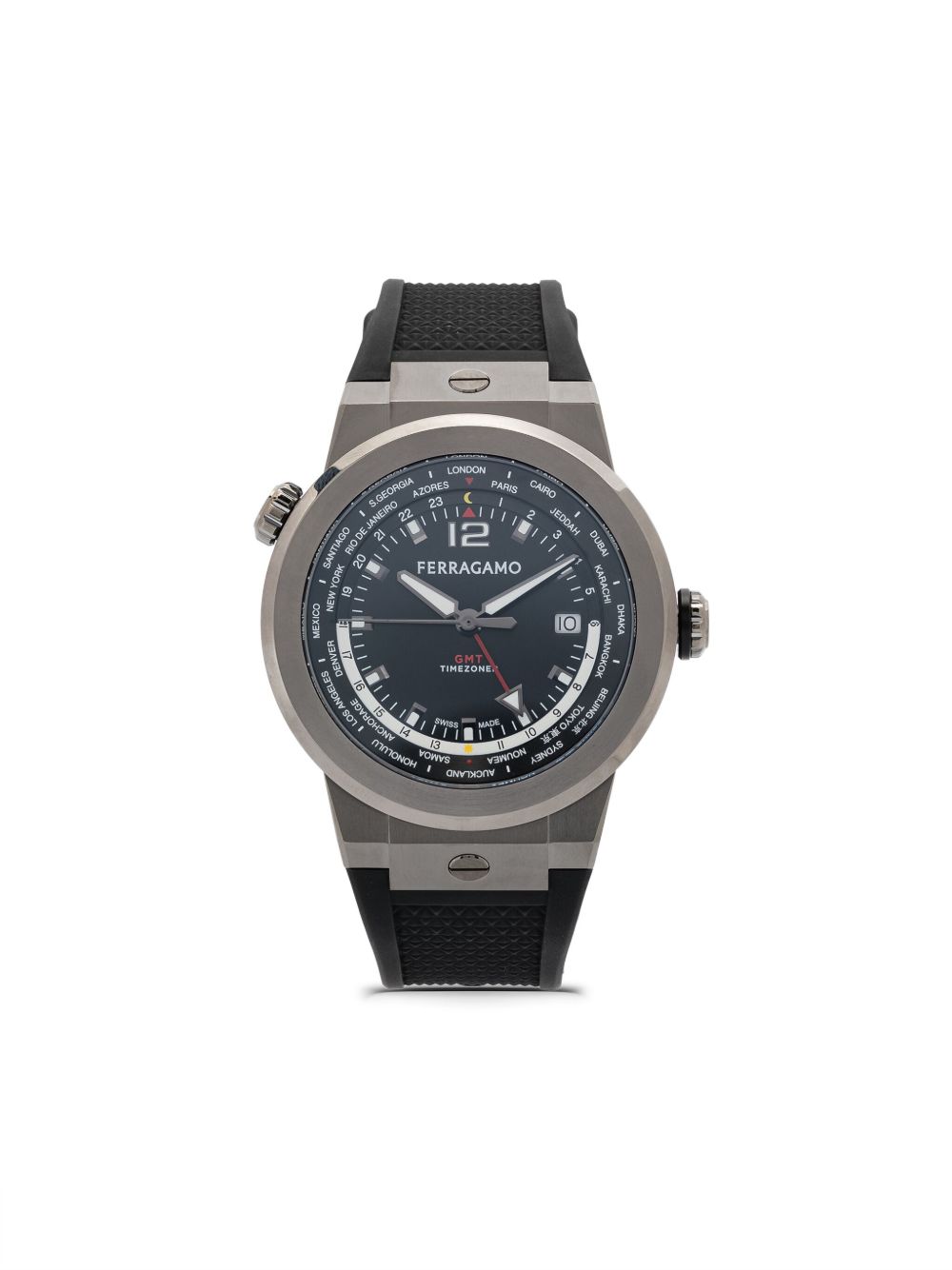 Ferragamo F-80 WorldTime 43毫米腕表 - 黑色