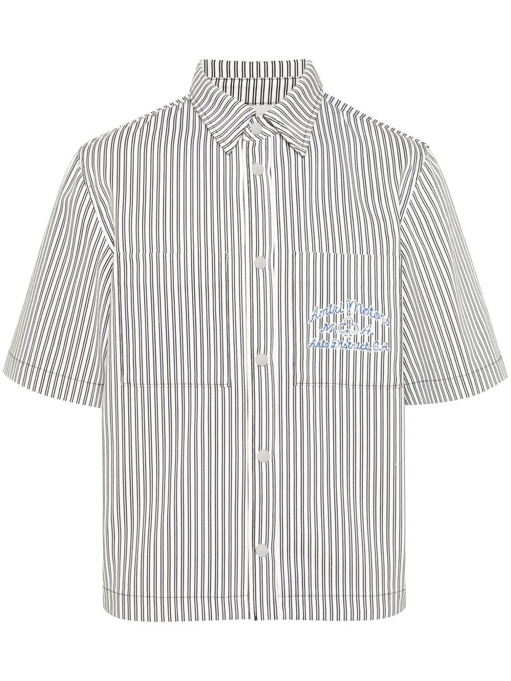 AMIRI Motors 条纹棉衬衫 - 黑色