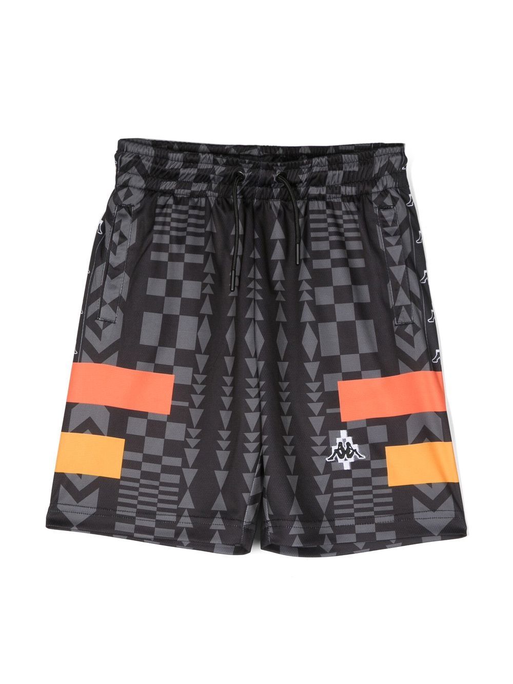 Marcelo Burlon County Of Milan Kids x Kappa 图案印花运动短裤 - 黑色
