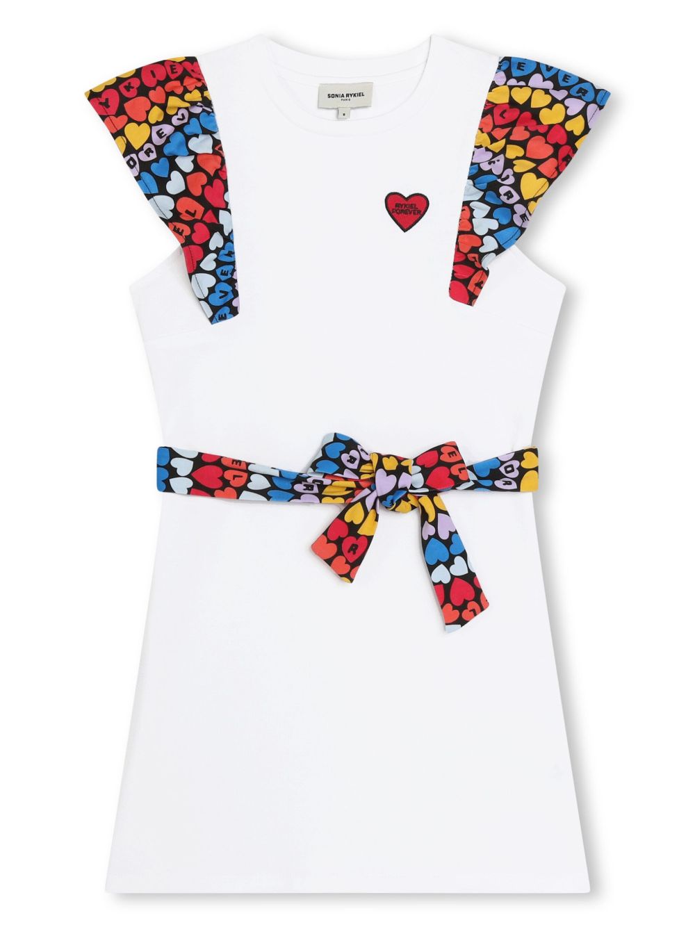 SONIA RYKIEL ENFANT 爱心印花棉连衣裙 - 白色