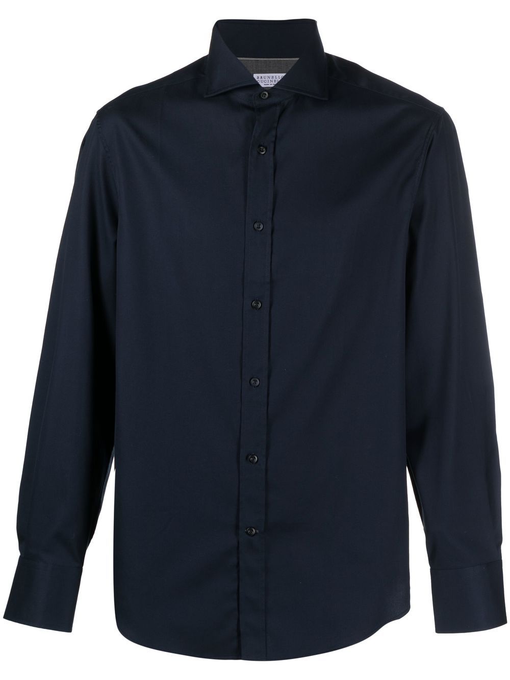 Brunello Cucinelli 纯色长袖衬衫 - 蓝色