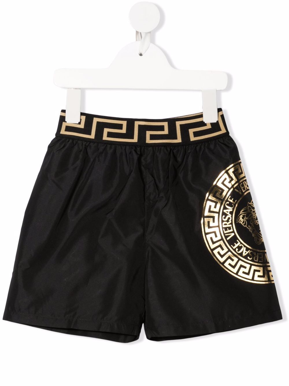 Versace Kids 范思哲 Medusa 印花泳裤 - 黑色