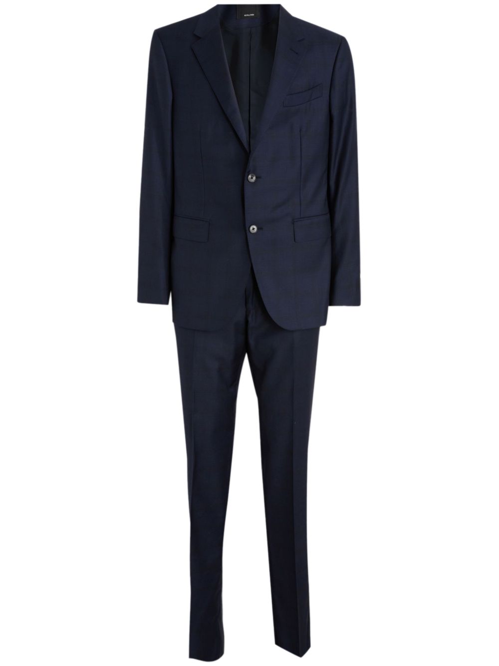 Zegna 单排扣棉西装套装 - 蓝色