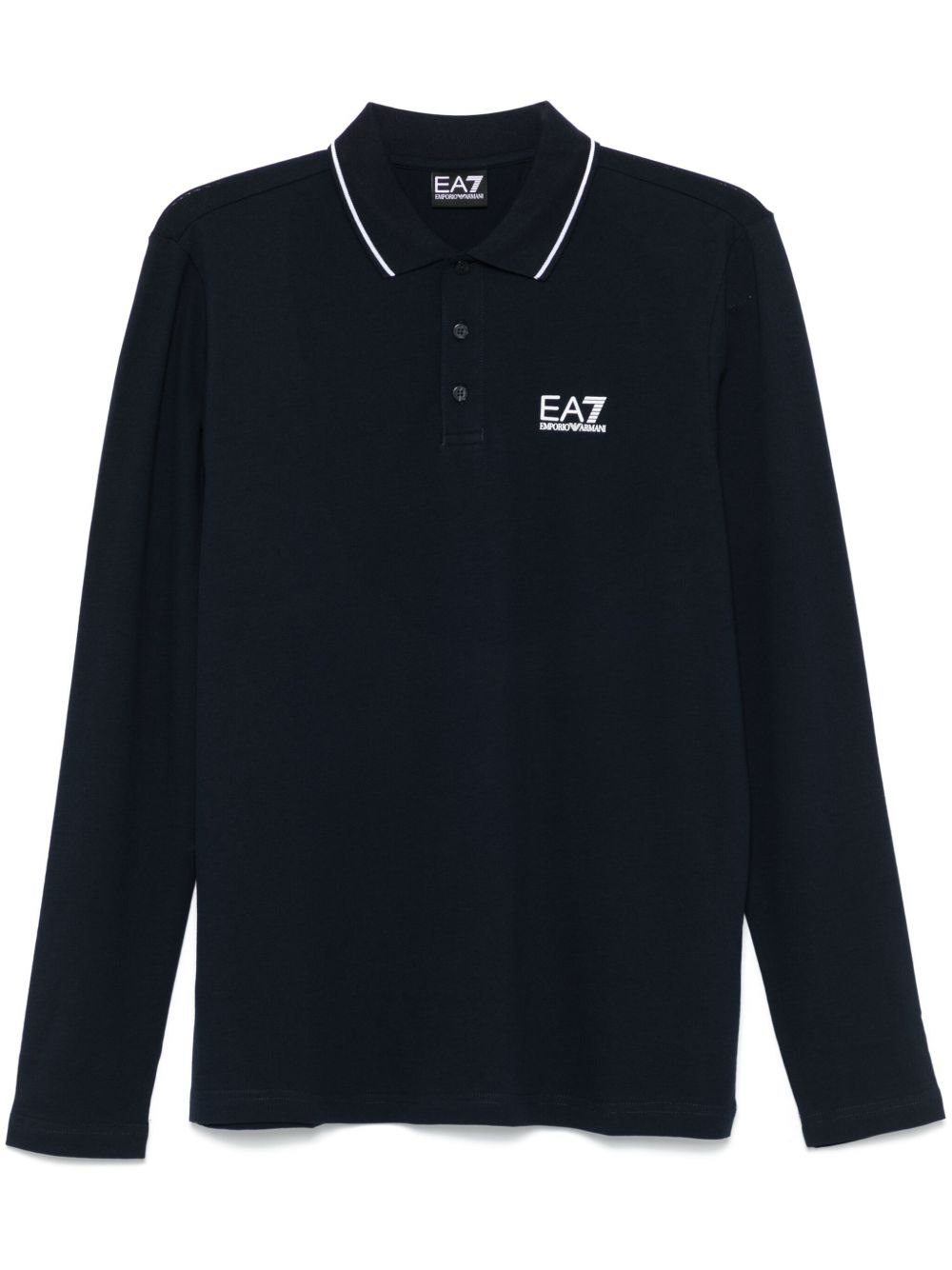 Ea7 Emporio Armani 橡胶logo polo衫 - 蓝色