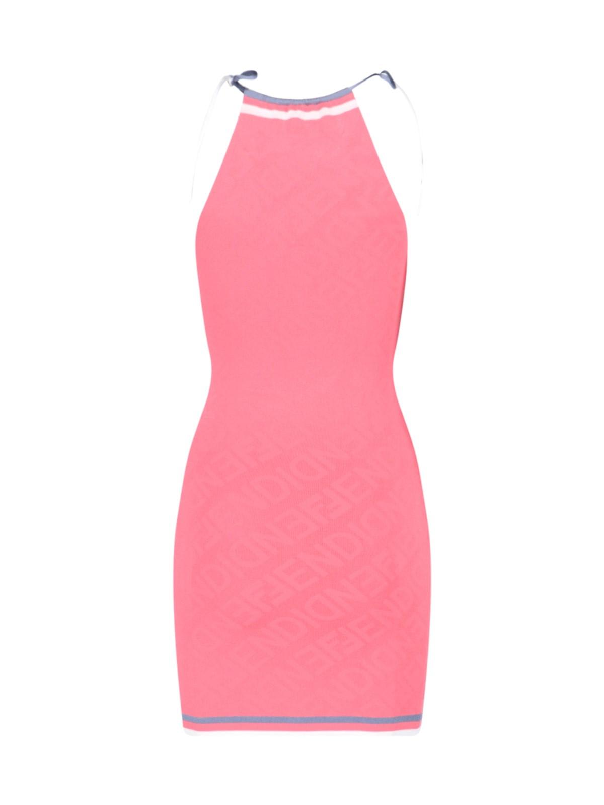 Fendi Mirror Motif Viscose Mini Dress