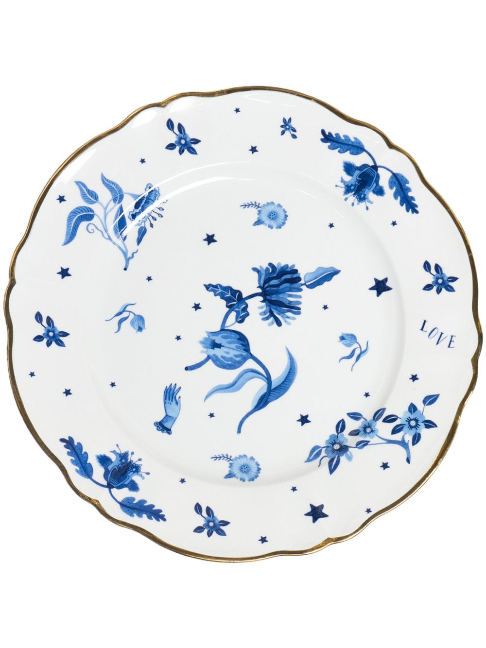 Bitossi Home La Tavola Scomposta 花卉印花盘（32.5厘米） - 白色