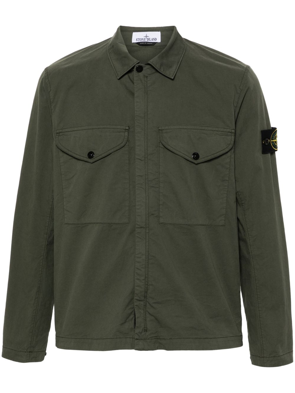 Stone Island 罗盘徽章衬衫式夹克 - 绿色