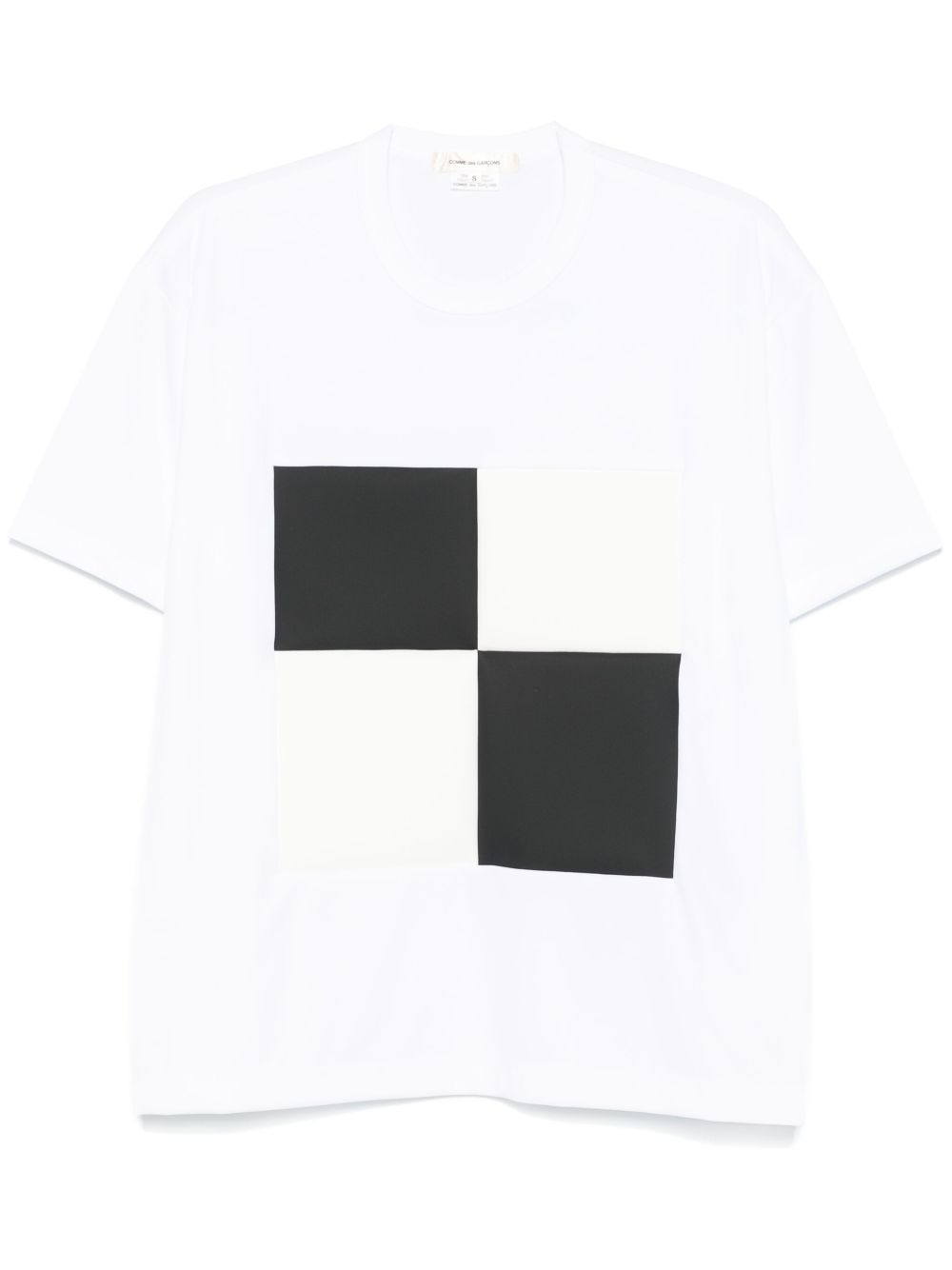 Comme Des Garçons 人造皮革贴花T恤 - 白色