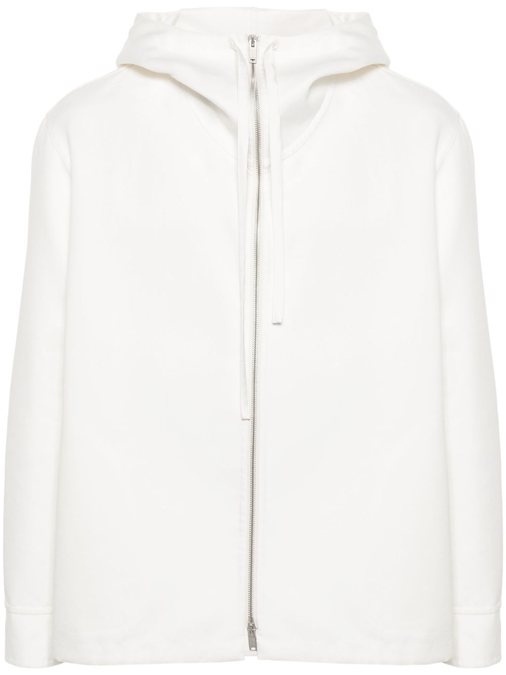 Jil Sander 棉混纺连帽夹克 - 白色
