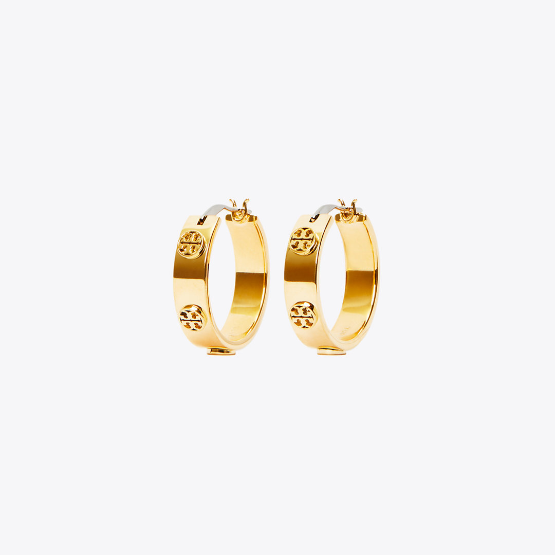 Tory Burch Small Miller Stud Huggie Earring