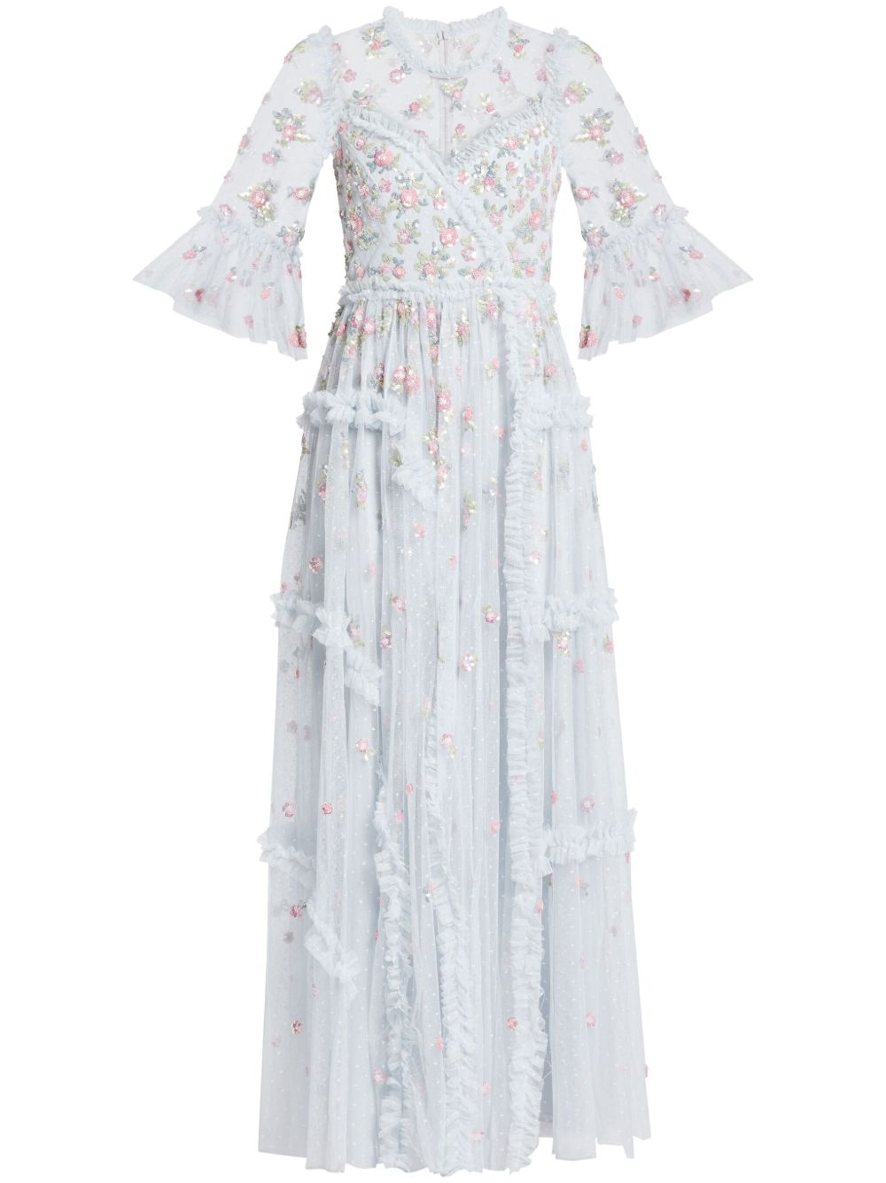 Needle & Thread Shimmer Ditsy 长袖礼服 - 蓝色