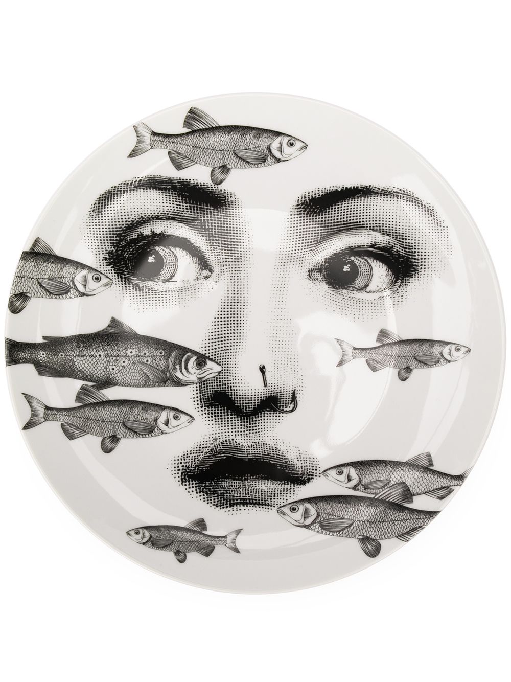 Fornasetti 肖像印花圆盘 - 白色