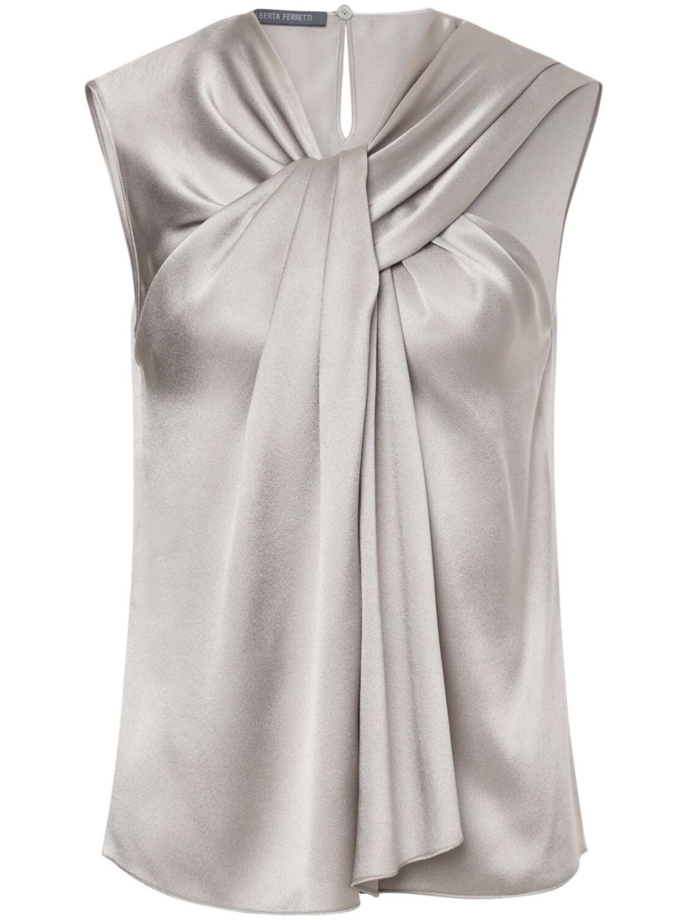 Alberta Ferretti 缩褶缎面罩衫 - 灰色