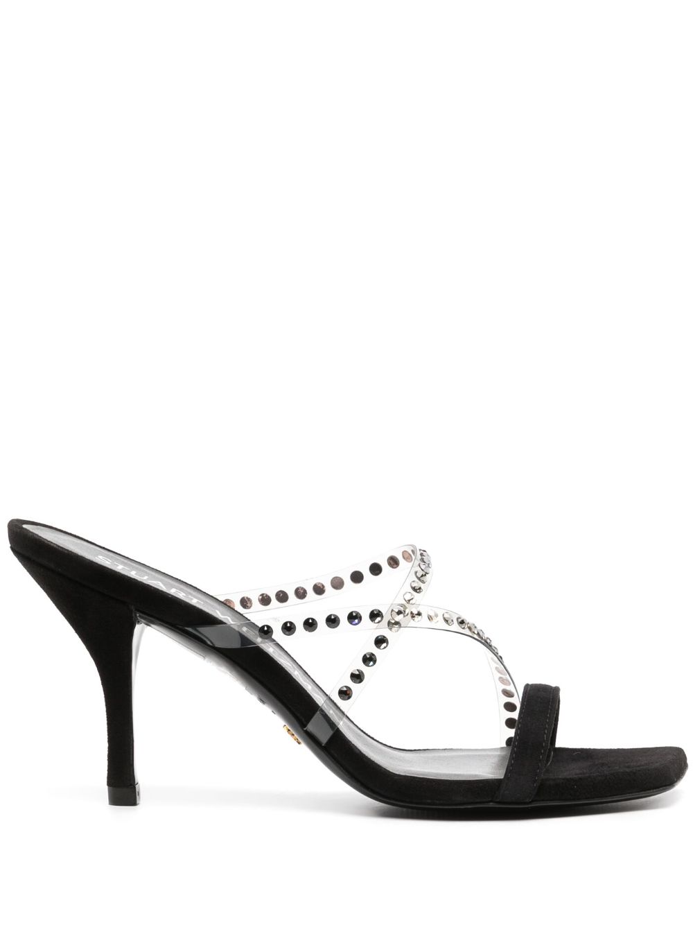 Stuart Weitzman Strapeze 晶饰镶嵌高跟凉鞋 - 黑色