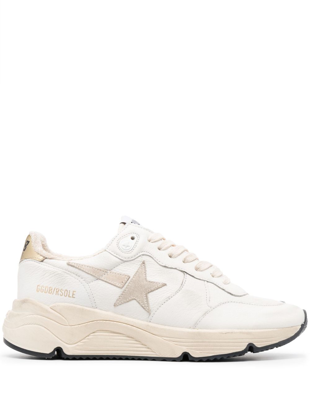 Golden Goose logo印花皮质运动鞋 - 白色