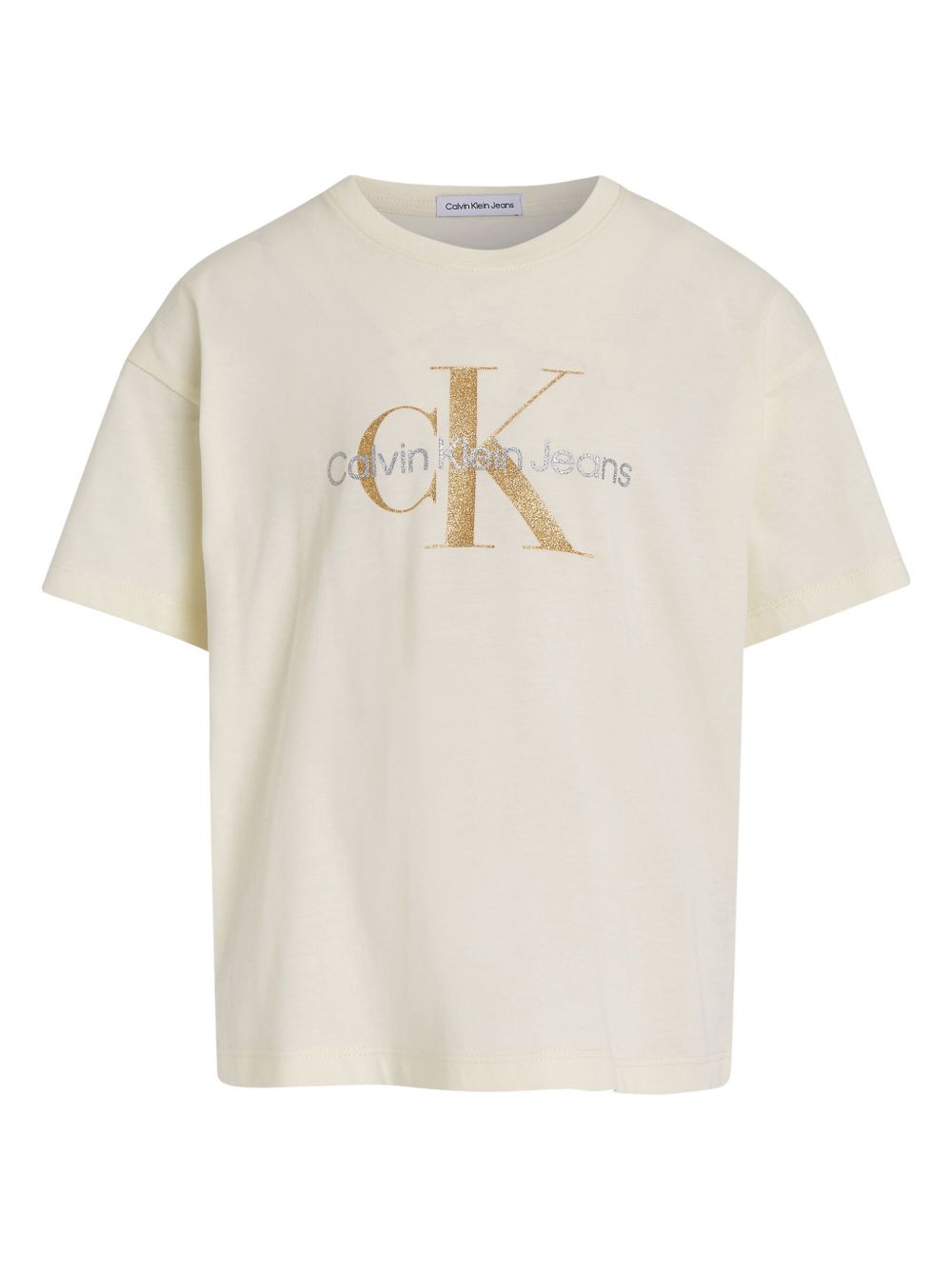 Calvin Klein Jeans 亮片金葱logo T恤 - 中性色