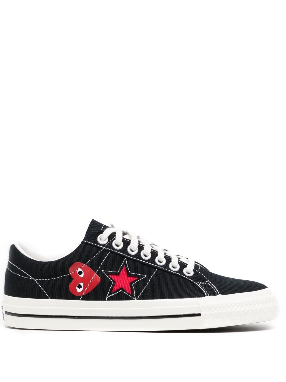 Comme Des Garçons Play x Converse x Converse One Star 运动鞋 - 黑色