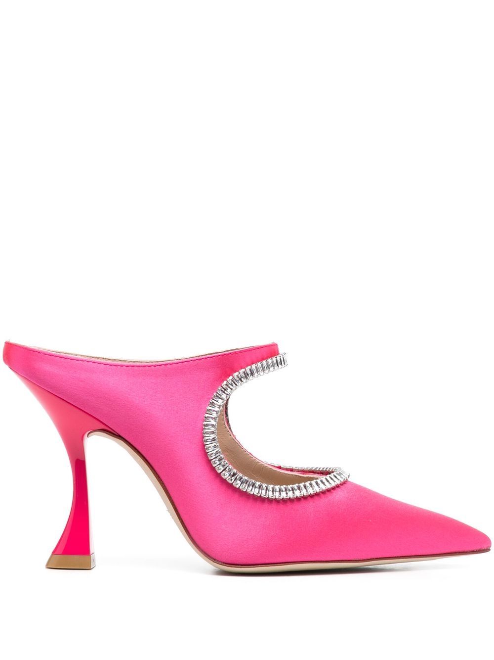 Stuart Weitzman 晶饰高跟镂空穆勒鞋 - 粉色
