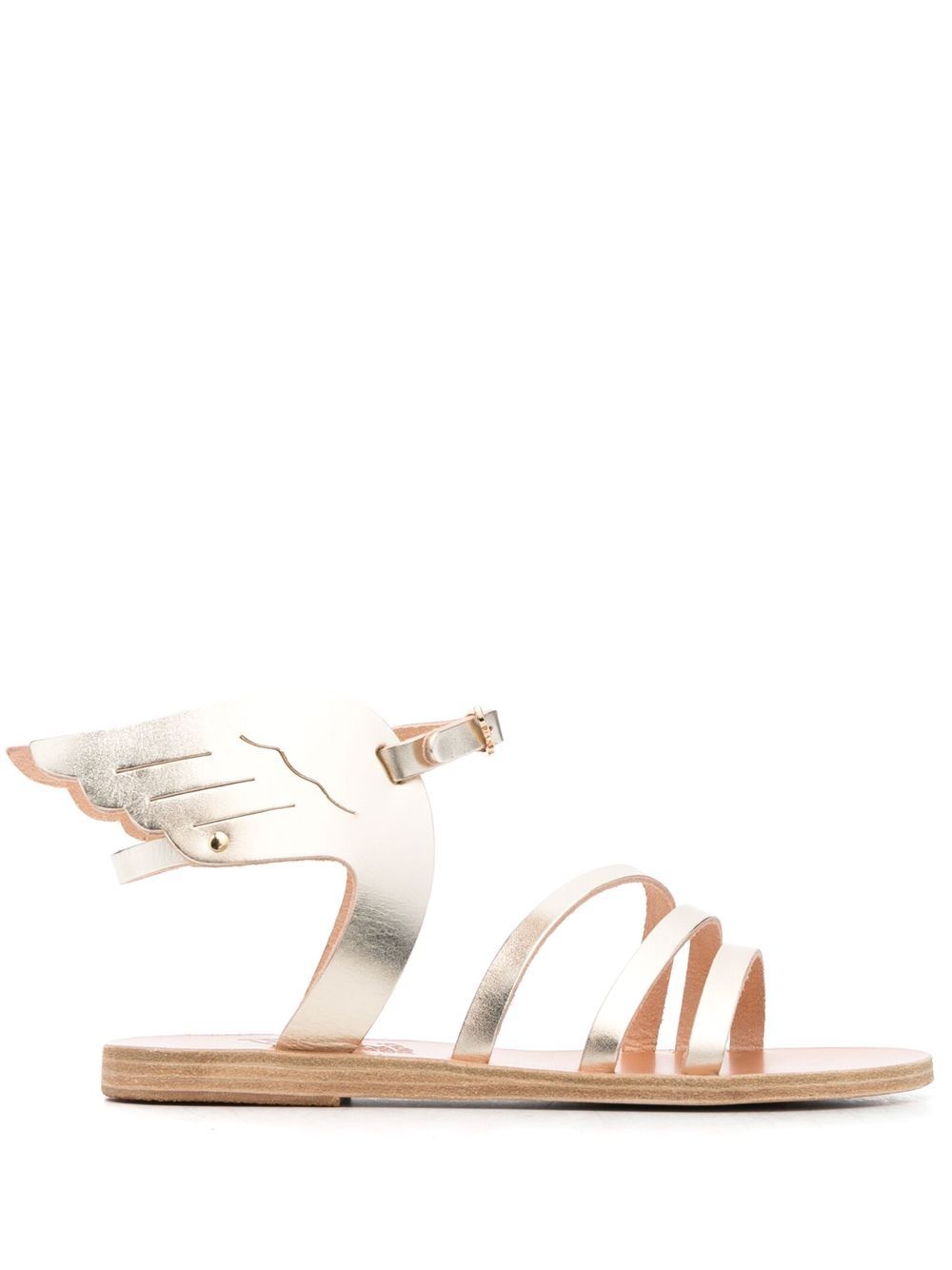 Ancient Greek Sandals 三环带皮质凉鞋 - 金色