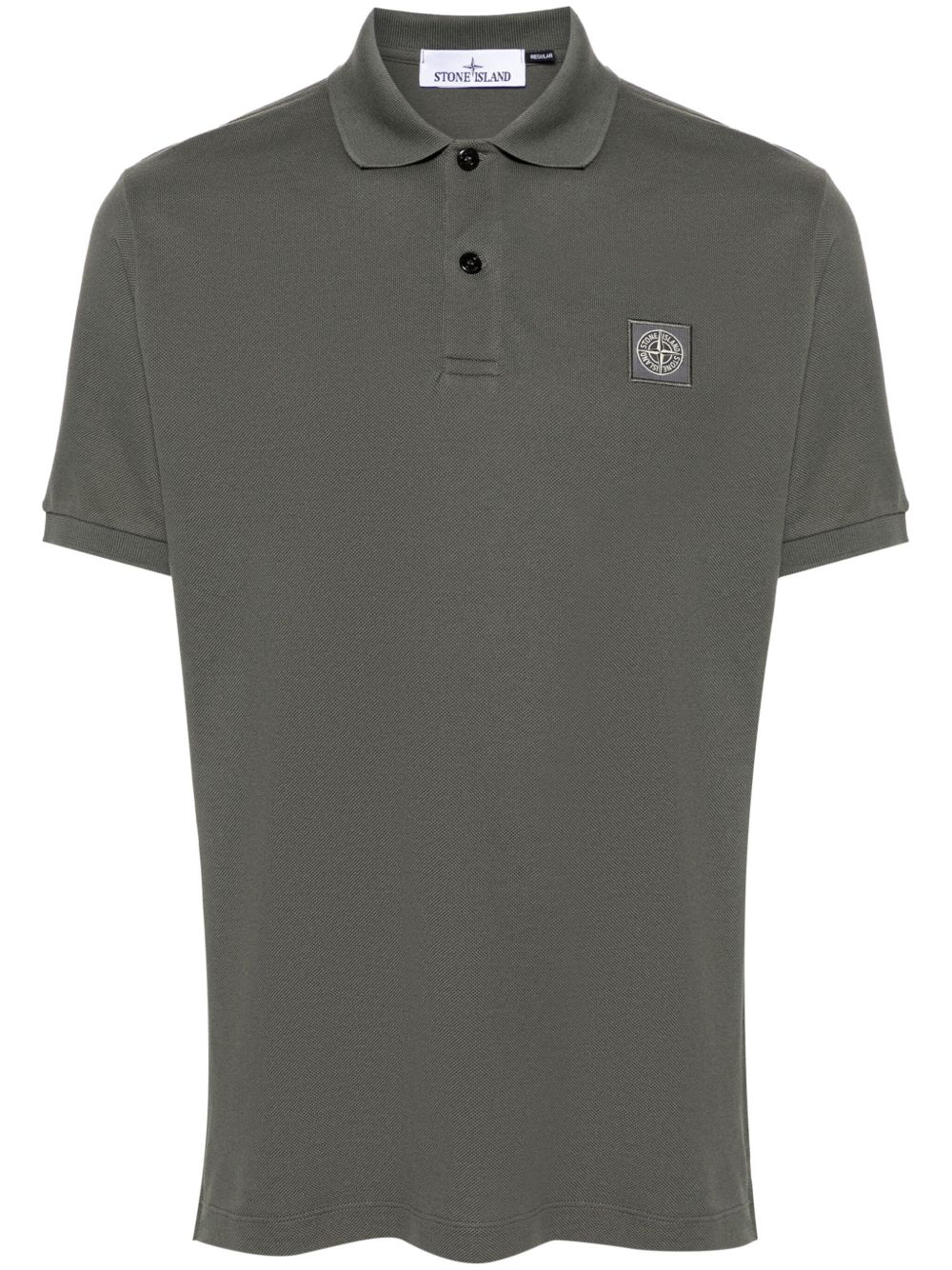 Stone Island 罗盘贴花珠地布polo衫 - 绿色