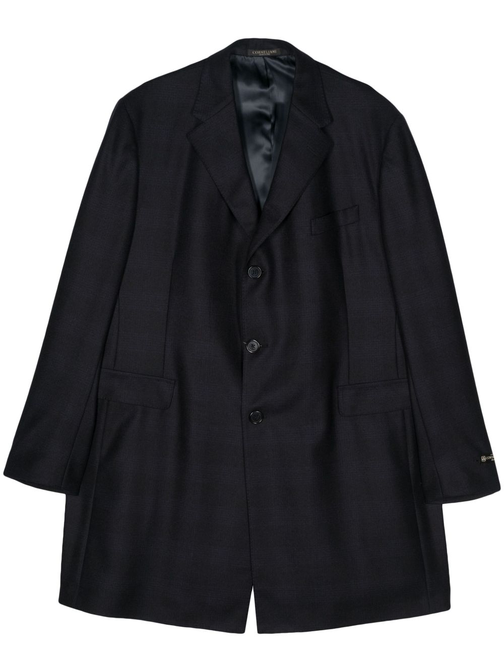 Corneliani 初剪羊毛外套 - 黑色