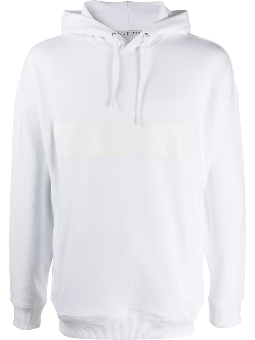 Givenchy logo压纹棉连帽衫 - 白色