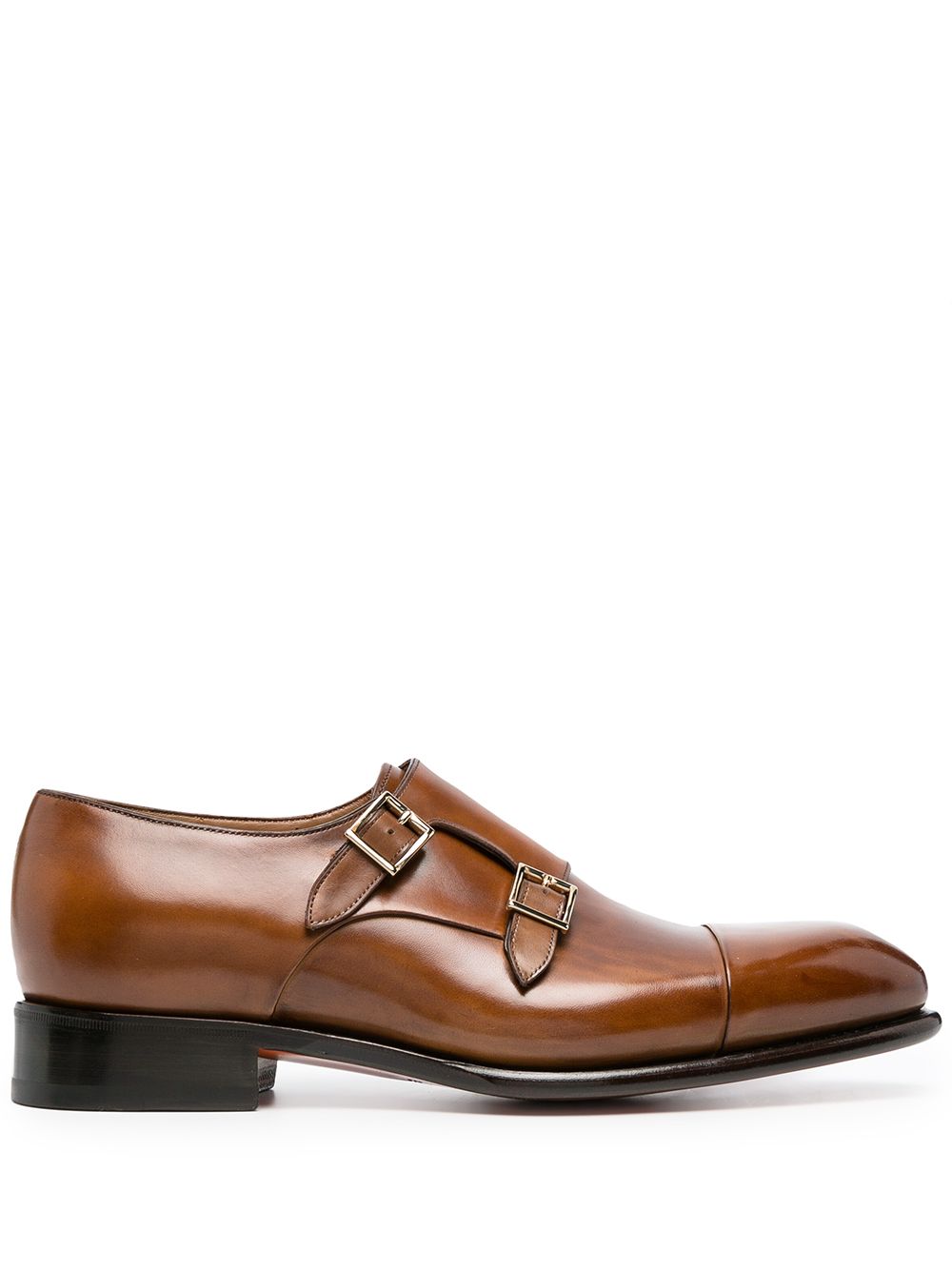 Santoni 双扣环孟克鞋 - 褐色