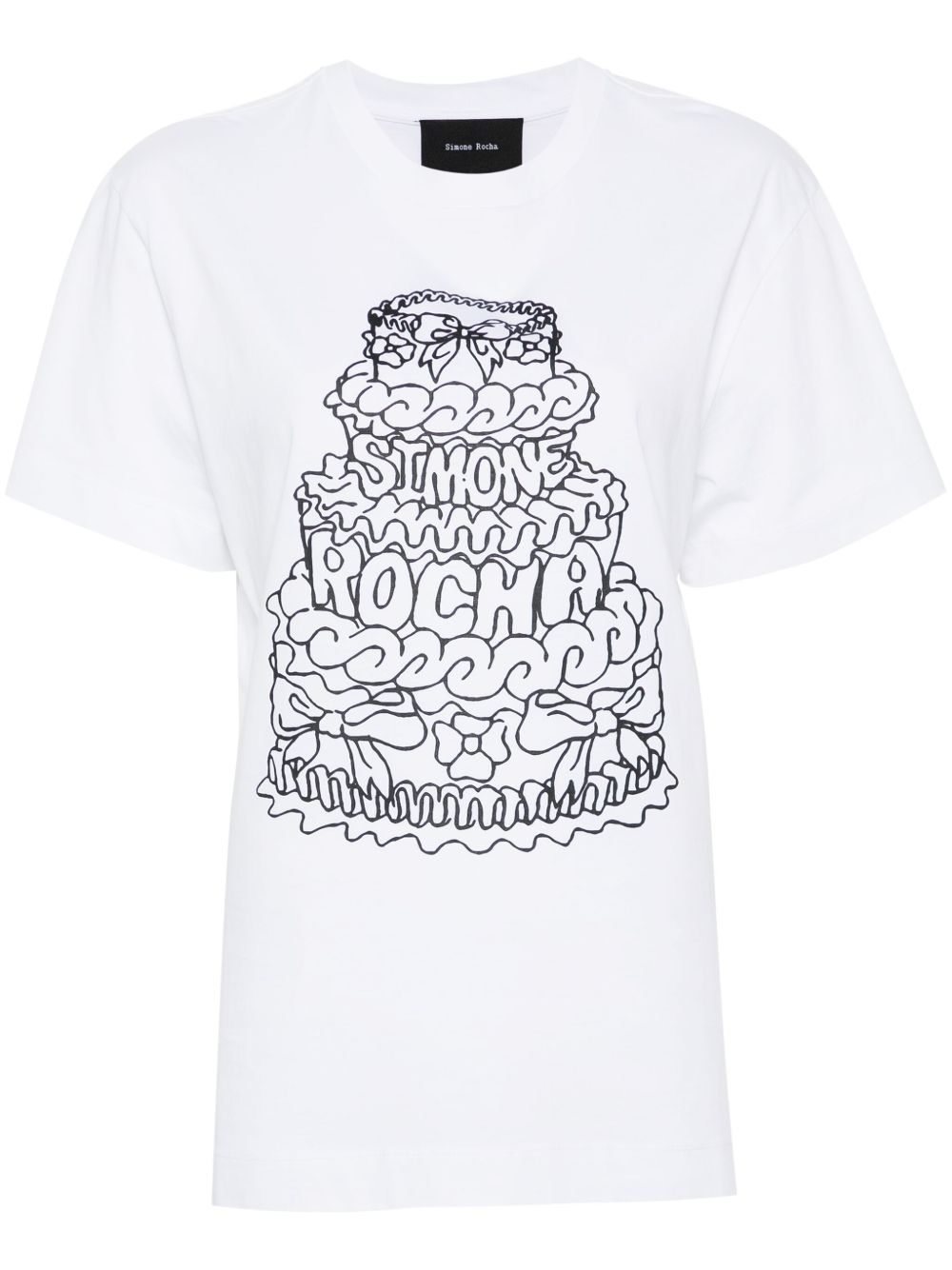Simone Rocha 蛋糕印花棉T恤 - 白色