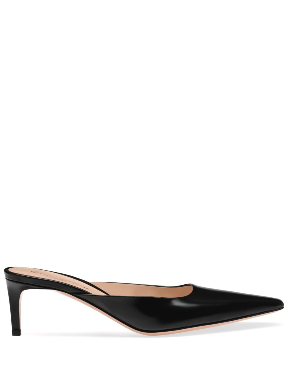 Gianvito Rossi Lindsay 皮质中跟穆勒鞋 - 黑色