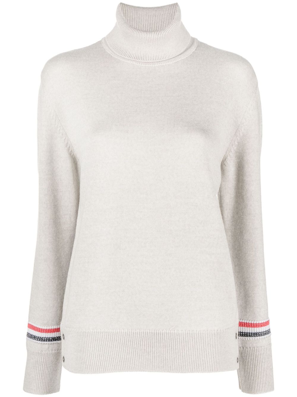 Thom Browne RWB 条纹高领羊毛毛衣 - 中性色