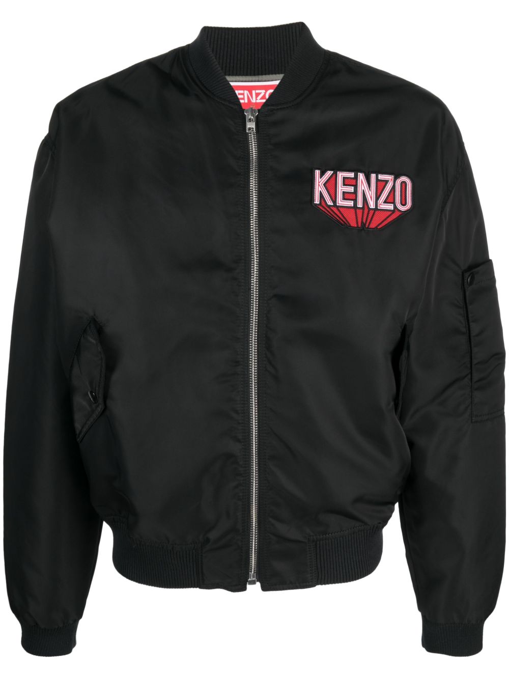 Kenzo 标贴棉飞行员夹克 - 黑色