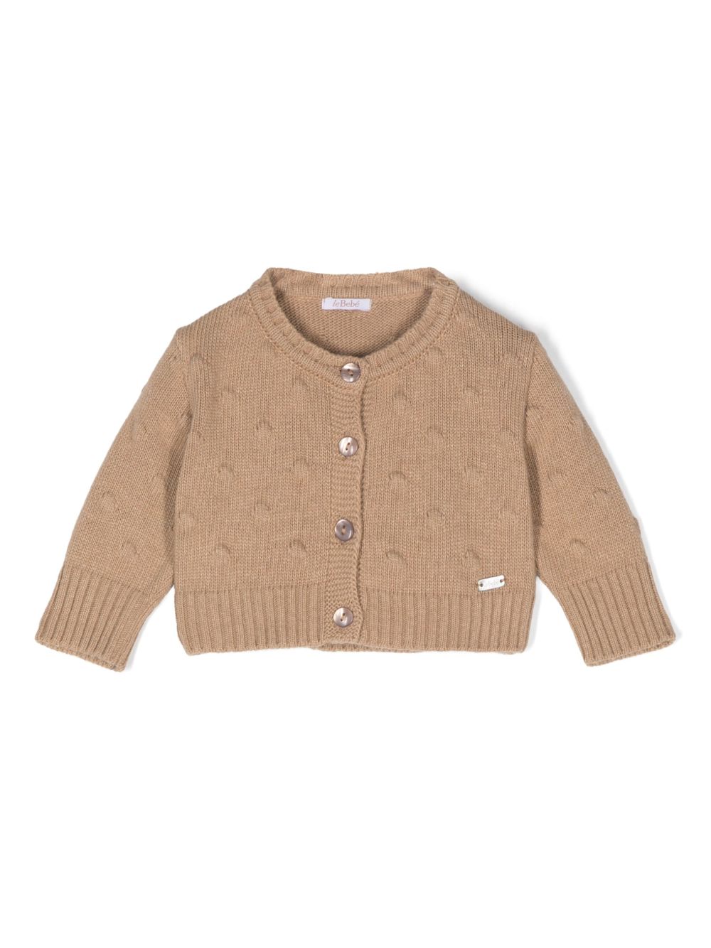 Le Bebé Enfant logo标牌开衫 - 中性色
