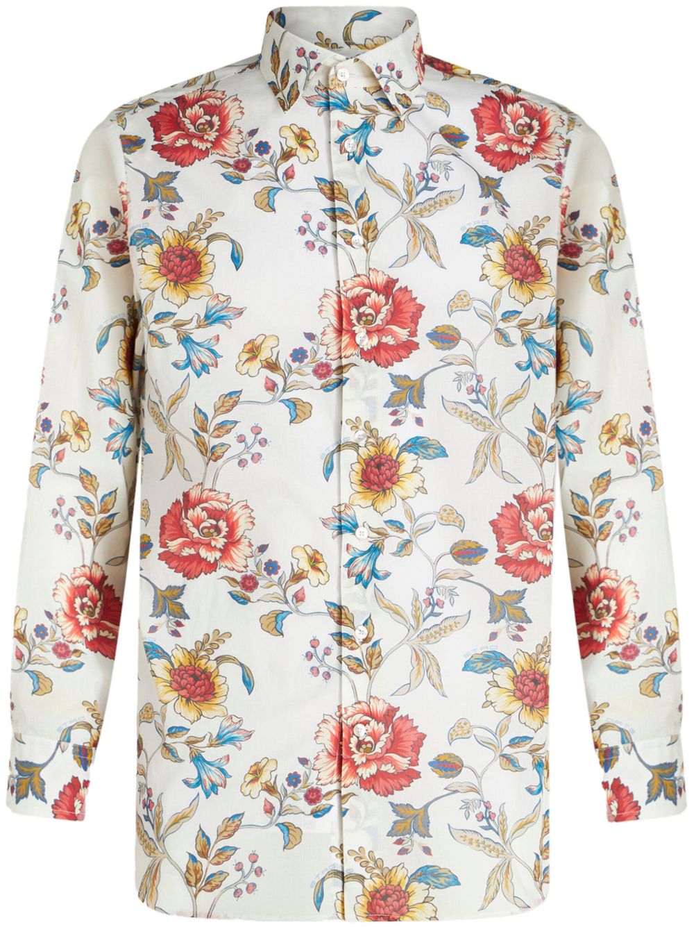 ETRO 花卉印花棉衬衫 - 白色