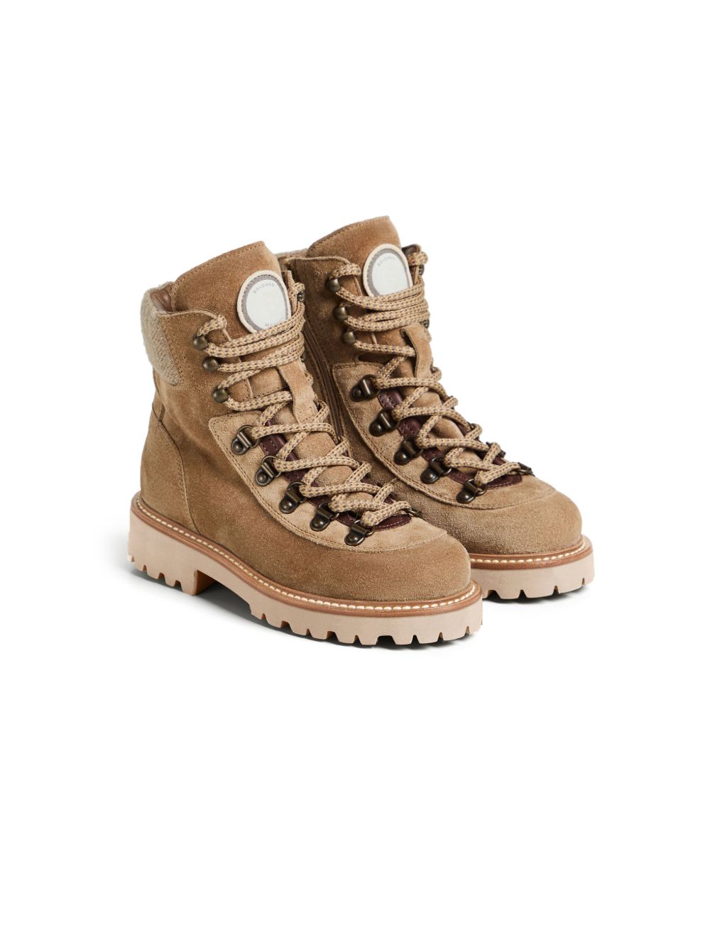 Brunello Cucinelli Kids 绒面皮及踝靴 - 中性色