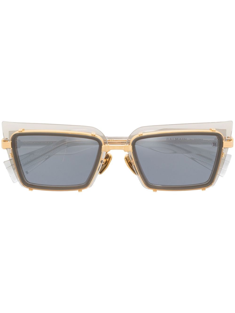 Balmain Eyewear 巴尔曼 Admirable 长方框太阳眼镜 - 灰色