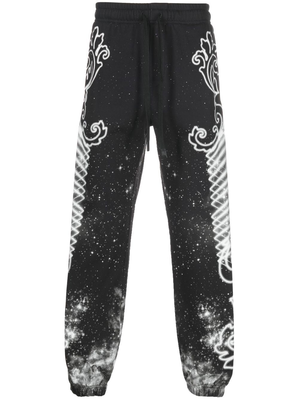 Versace Jeans Couture 范思哲 星系印花棉运动裤 - 黑色