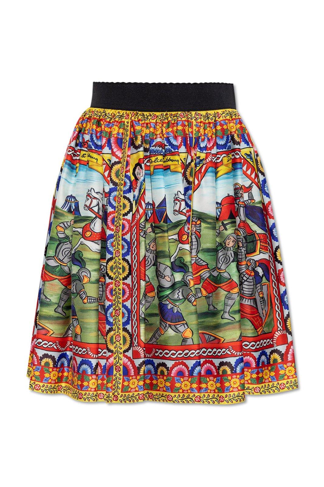 Dolce & Gabbana Carretto图案迷你半身裙
