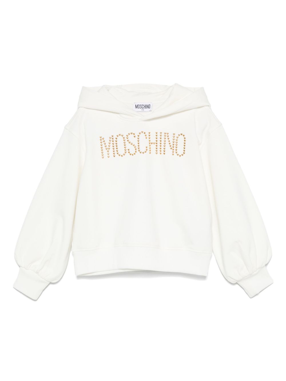 Moschino Kids 标贴连帽衫 - 白色