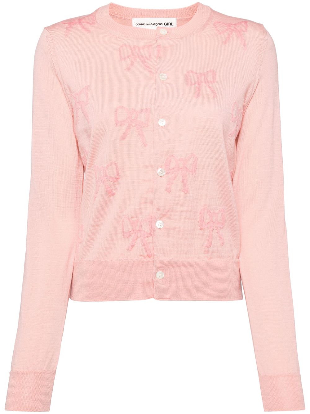 Comme Des Garçons Girl 蝴蝶结开衫 - 粉色