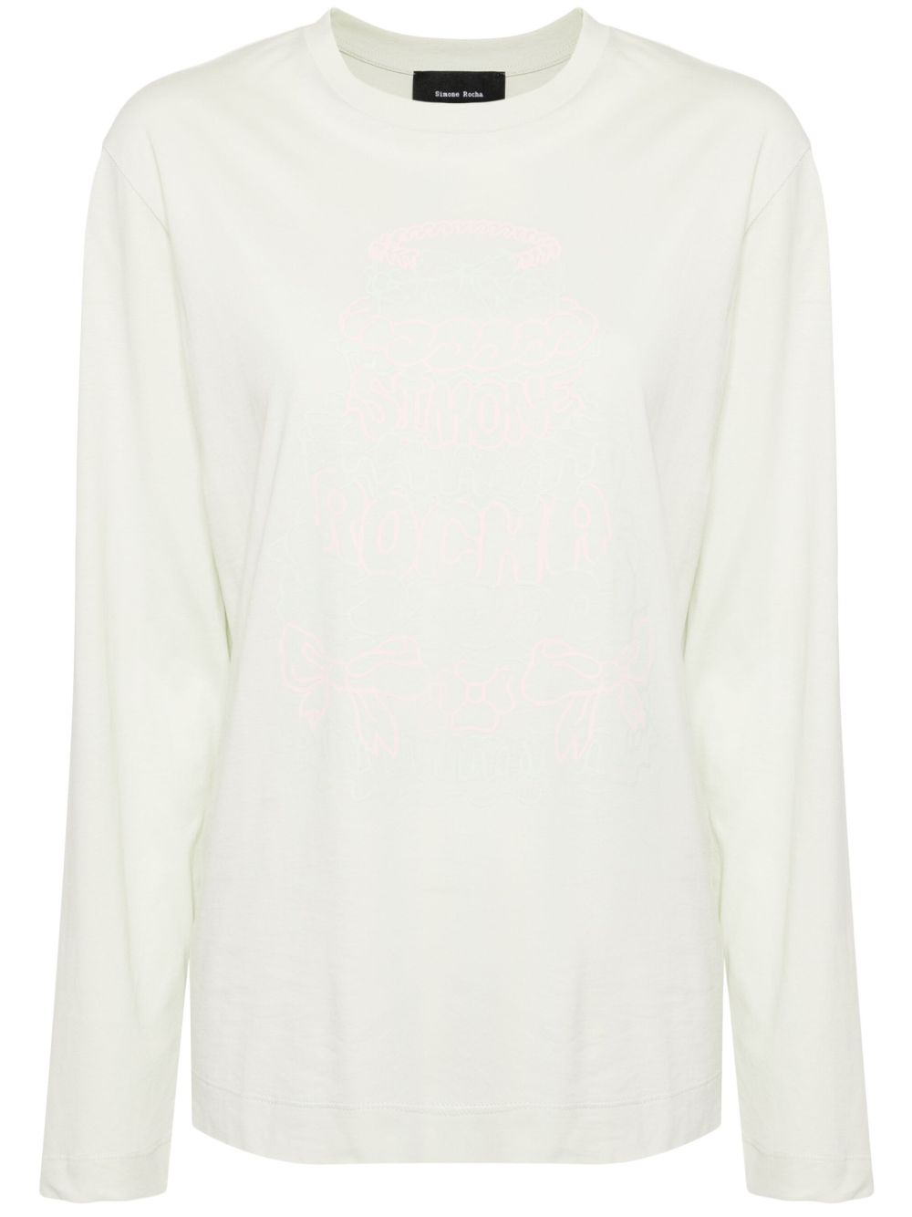 Simone Rocha logo印花棉T恤 - 绿色