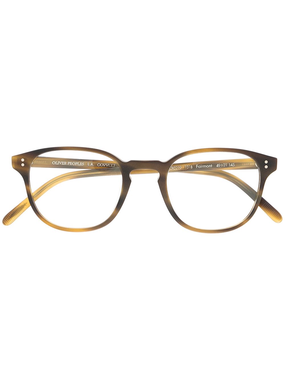 Oliver Peoples Fairmont 圆框眼镜 - 褐色