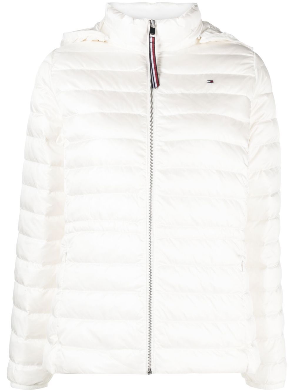 Tommy Hilfiger 连帽填充蓬松夹克 - 白色