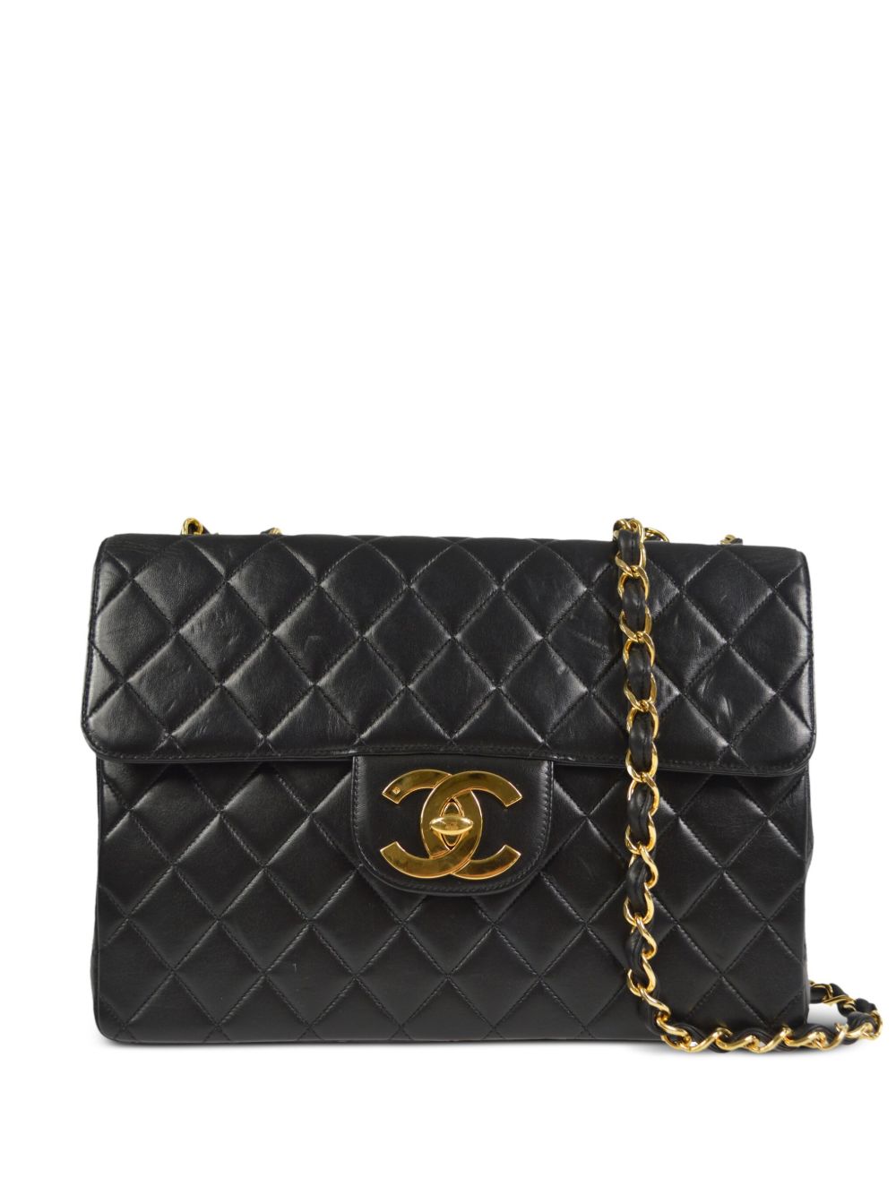 CHANEL Pre-Owned Jumbo Classic Flap 单肩包（1995年典藏款） - 黑色