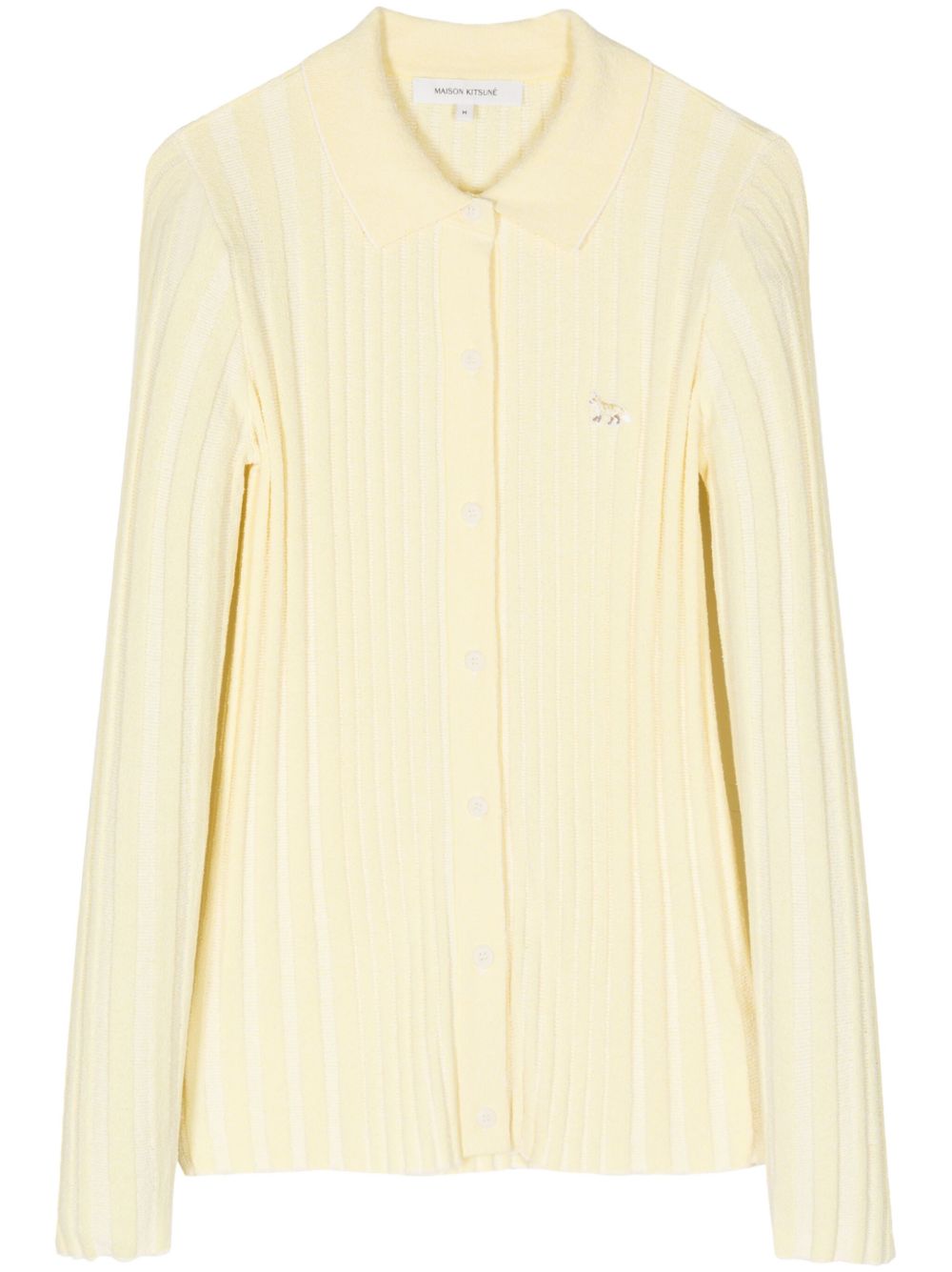Maison Kitsuné Baby Fox 刺绣罗纹开衫 - 黄色