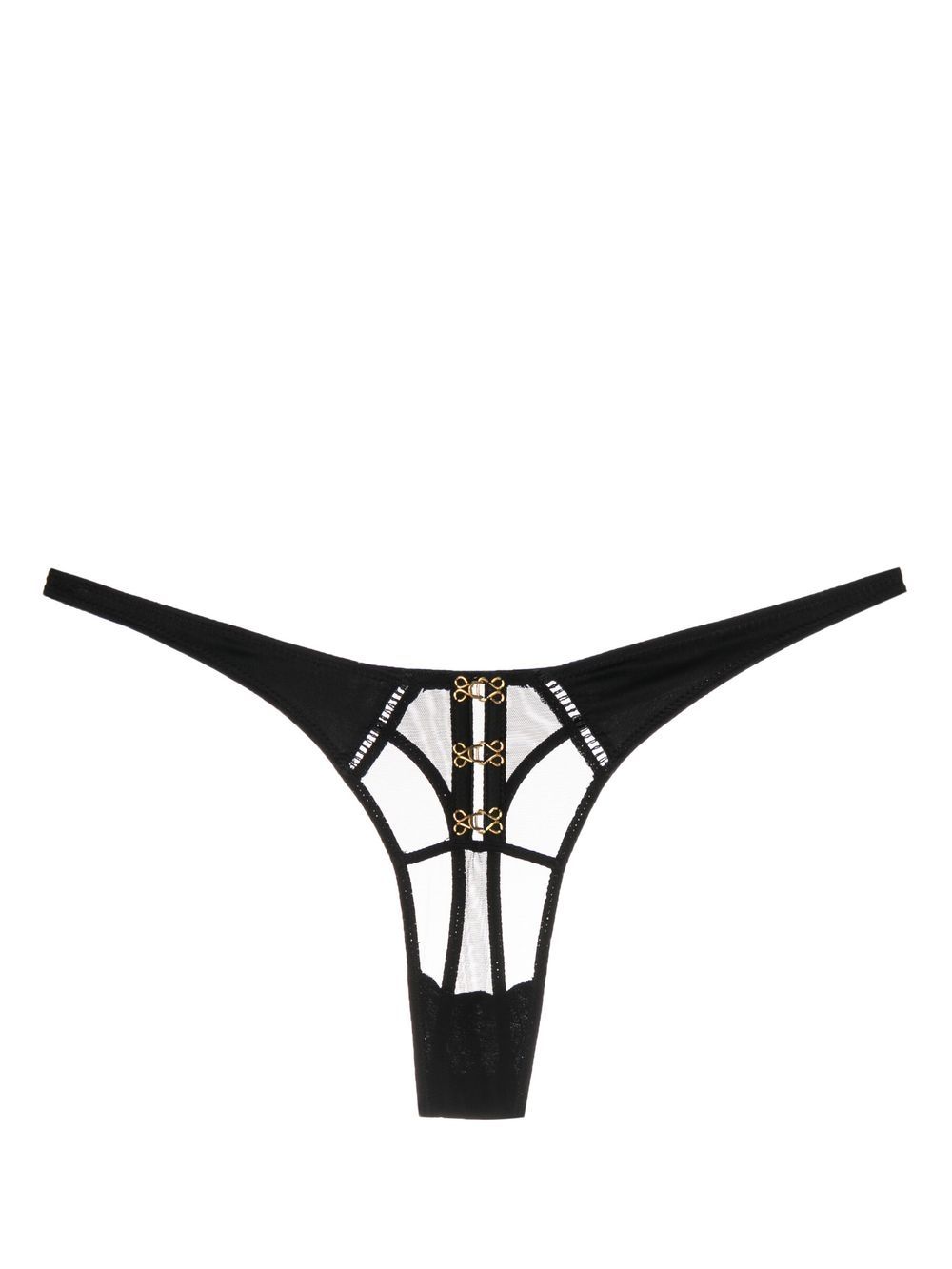 Kiki de Montparnasse Temptress silk charmeuse thong - 黑色