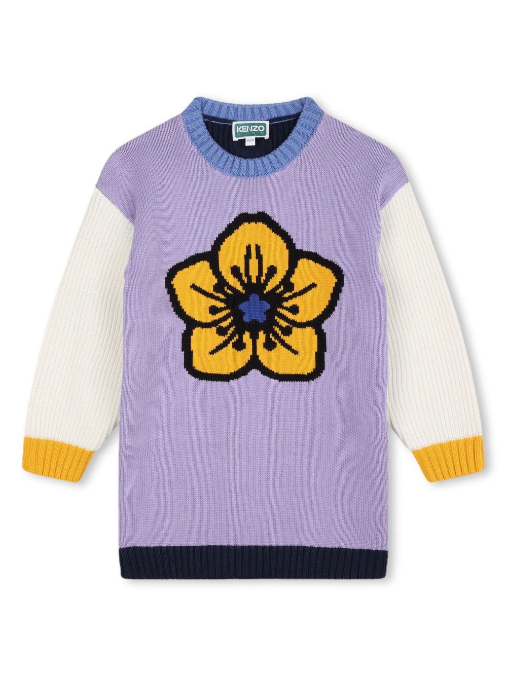 Kenzo Kids Boke Flower 针织连衣裙 - 紫色
